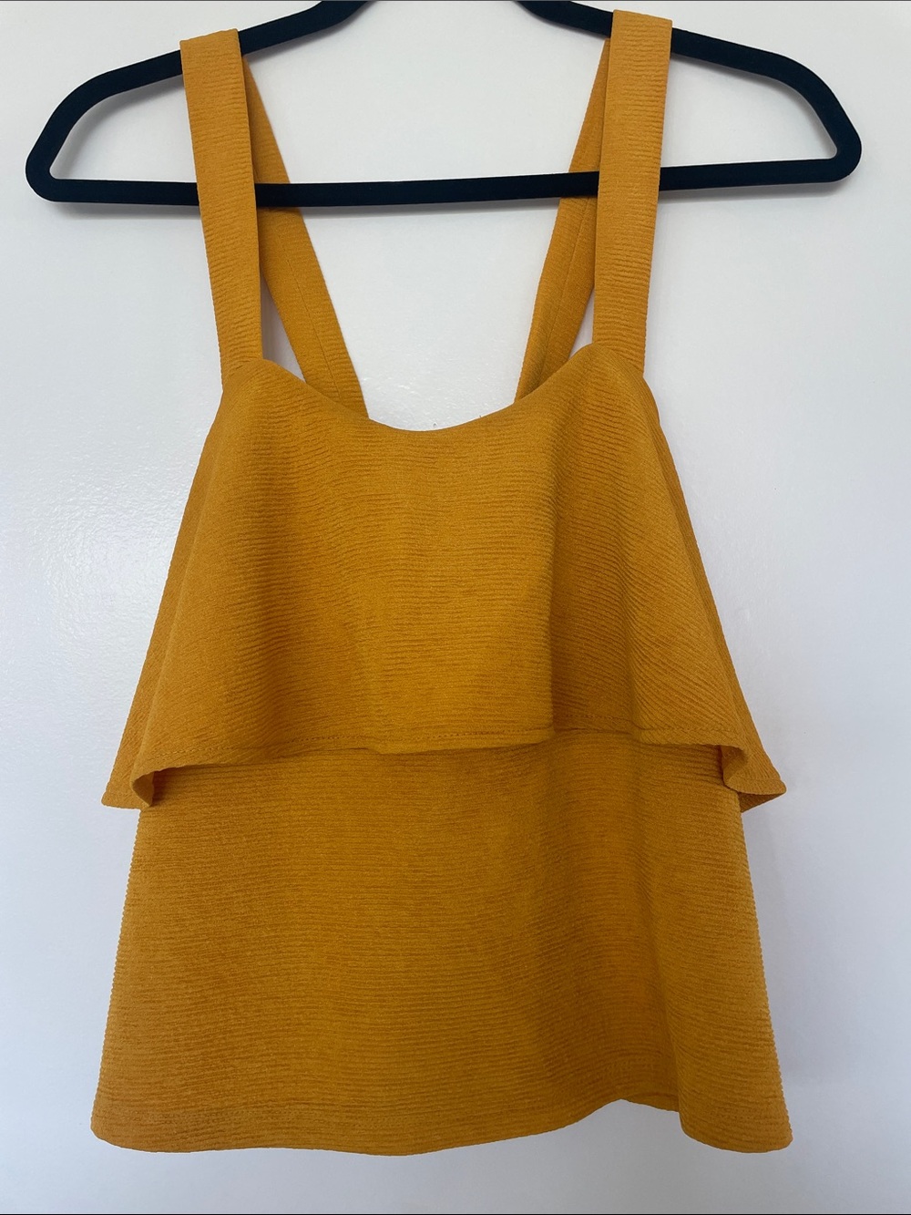 Madewell Mustard Ruffle-Front Sleeveless Camisole